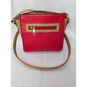 TravelSmith RFID Security Crossbody Bag Red Khaki Womens Purse Travel Security